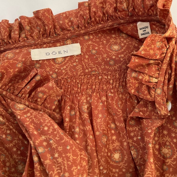 Doen Rust Paisley Ruffle Blouse - Picture 4 of 8
